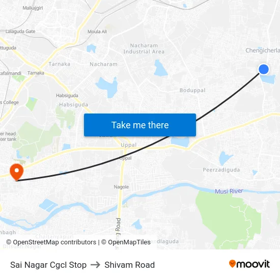 Sai Nagar Cgcl Stop to Shivam Road map