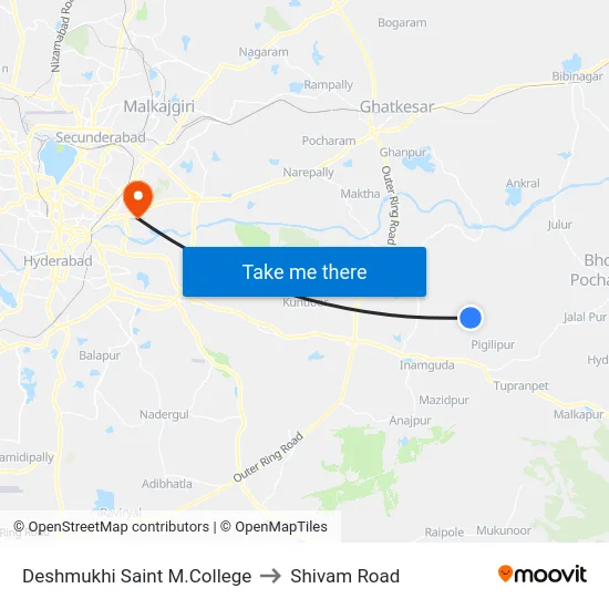 Deshmukhi Saint M.College to Shivam Road map