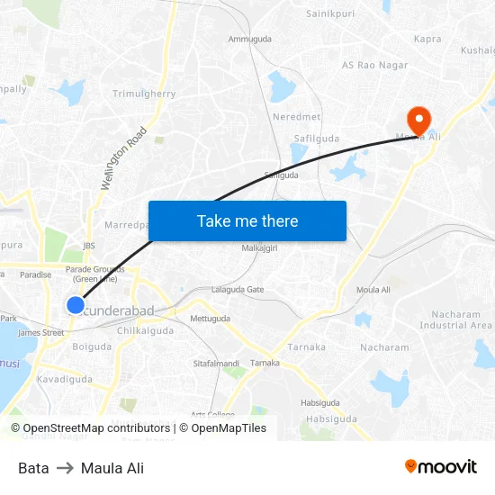 Bata to Maula Ali map