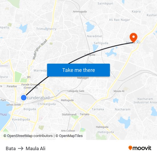 Bata to Maula Ali map