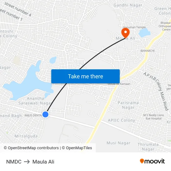 NMDC to Maula Ali map