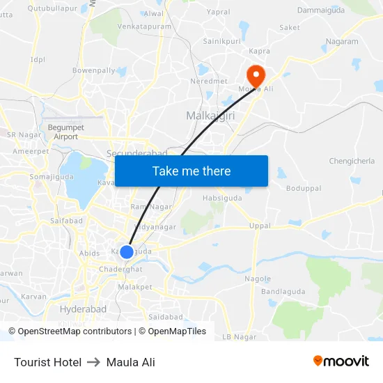 Tourist Hotel to Maula Ali map