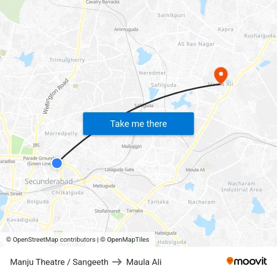 Manju Theatre / Sangeeth to Maula Ali map