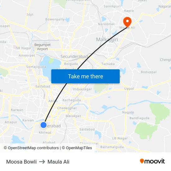 Moosa Bowli to Maula Ali map