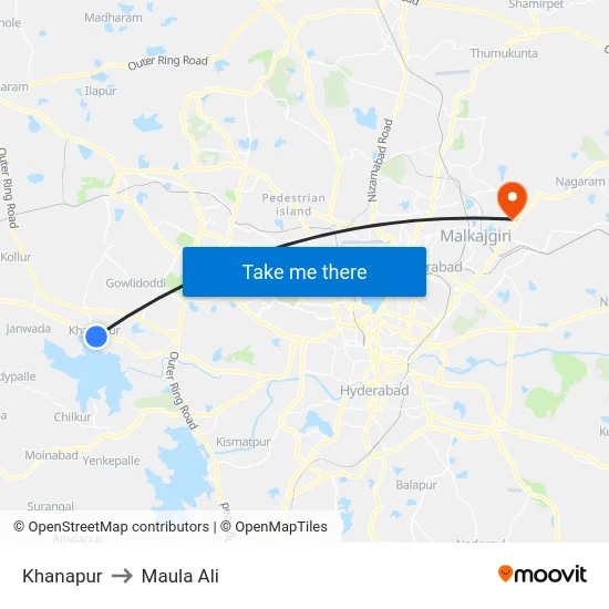 Khanapur to Maula Ali map