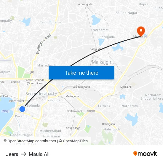 Jeera to Maula Ali map