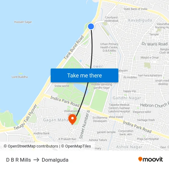 D B R Mills to Domalguda map