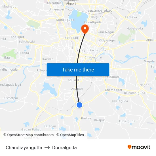 Chandrayangutta to Domalguda map