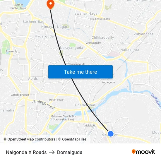 Nalgonda X Roads to Domalguda map