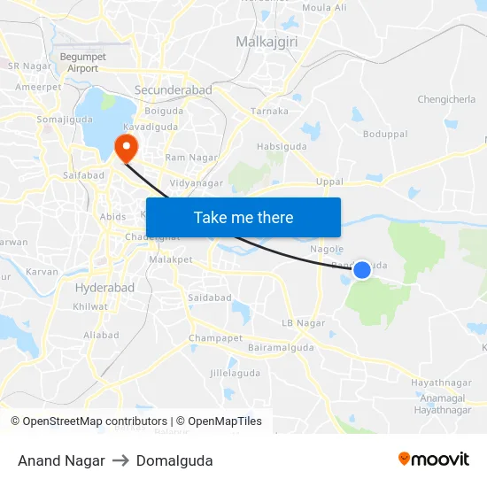 Anand Nagar to Domalguda map