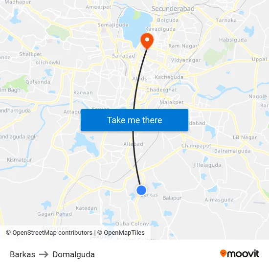 Barkas to Domalguda map