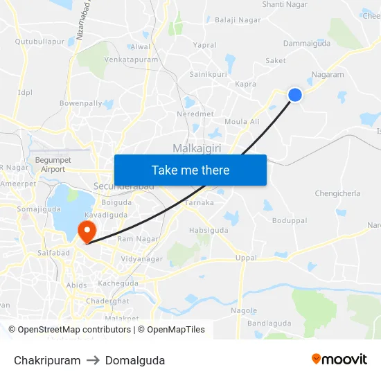 Chakripuram to Domalguda map