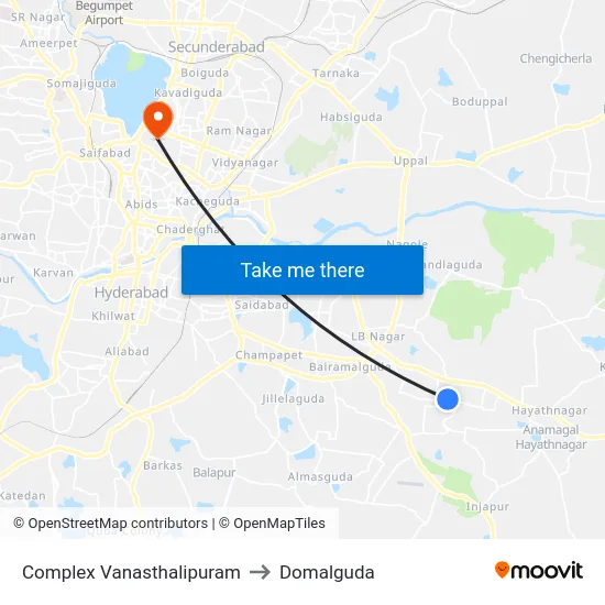 Complex Vanasthalipuram to Domalguda map