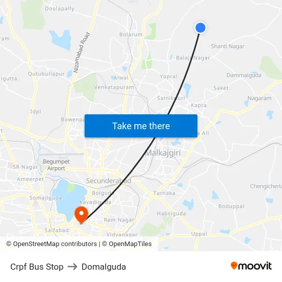 Crpf Bus Stop to Domalguda map