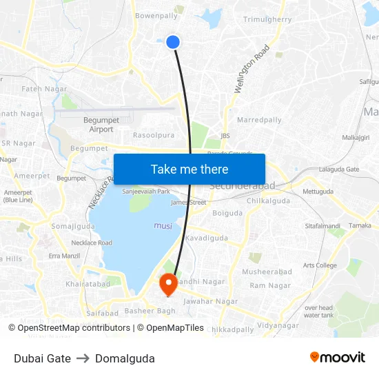 Dubai Gate to Domalguda map