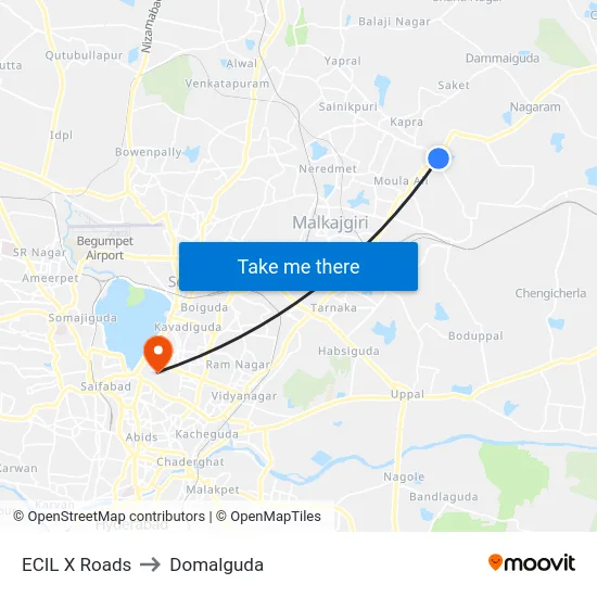 ECIL X Roads to Domalguda map