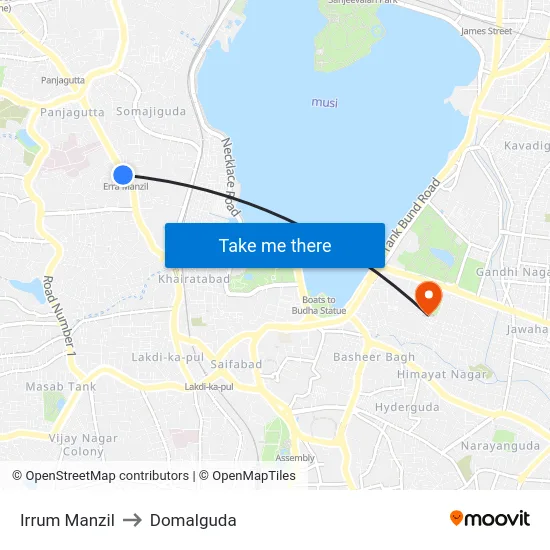 Irrum Manzil to Domalguda map