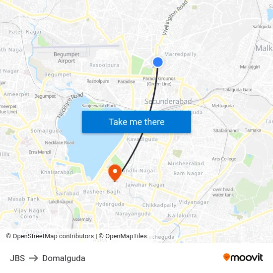 JBS to Domalguda map