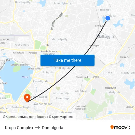 Krupa Complex to Domalguda map