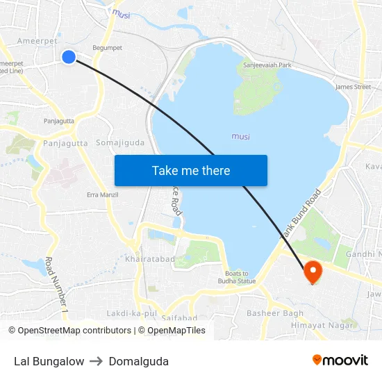 Lal Bungalow to Domalguda map