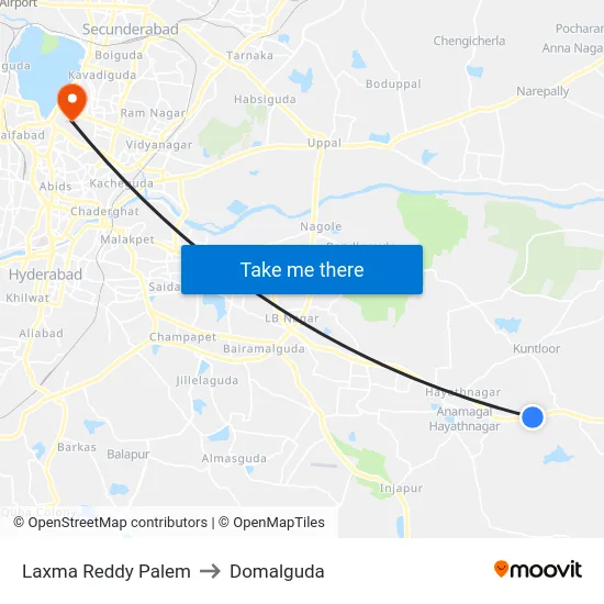 Laxma Reddy Palem to Domalguda map