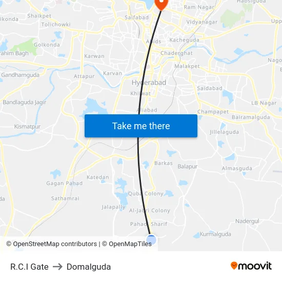 R.C.I Gate to Domalguda map