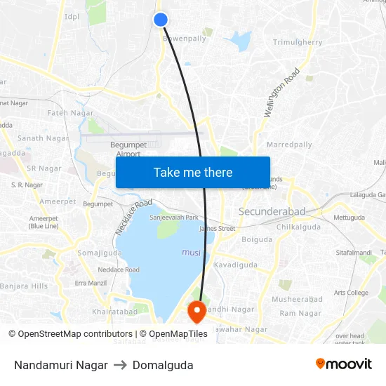 Nandamuri Nagar to Domalguda map