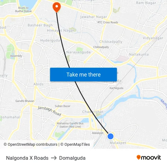 Nalgonda X Roads to Domalguda map