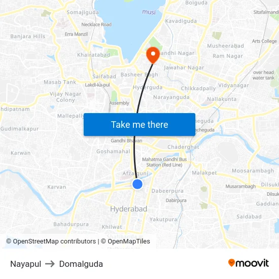 Nayapul to Domalguda map
