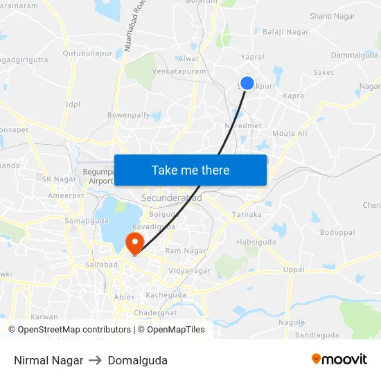 Nirmal Nagar to Domalguda map