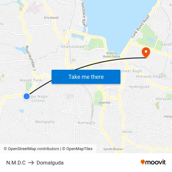 N.M.D.C to Domalguda map