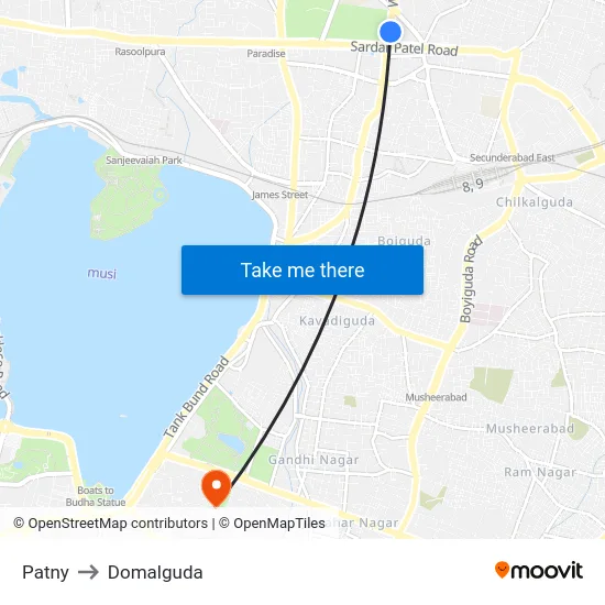 Patny to Domalguda map