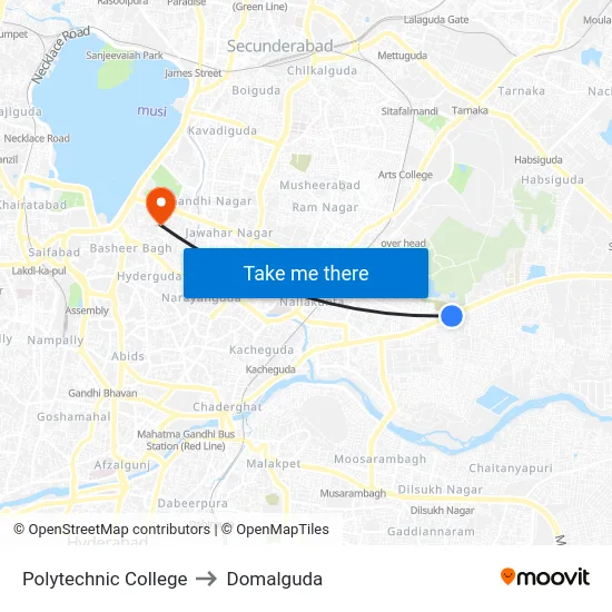 Polytechnic College to Domalguda map