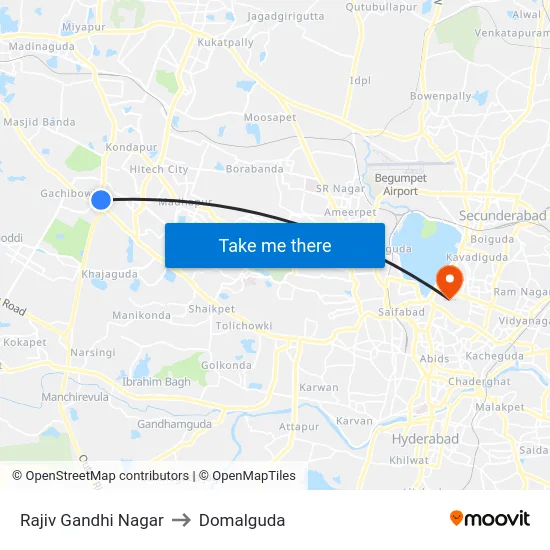 Rajiv Gandhi Nagar to Domalguda map