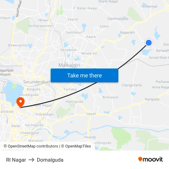 Rl Nagar to Domalguda map