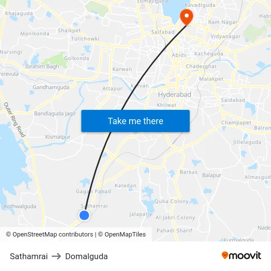 Sathamrai to Domalguda map
