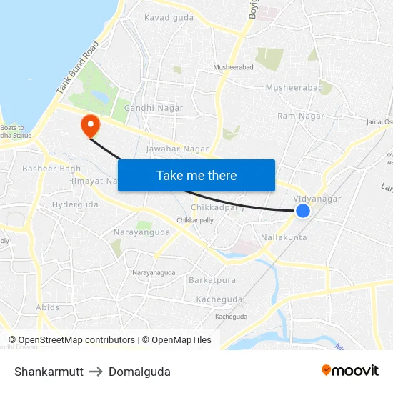 Shankarmutt to Domalguda map