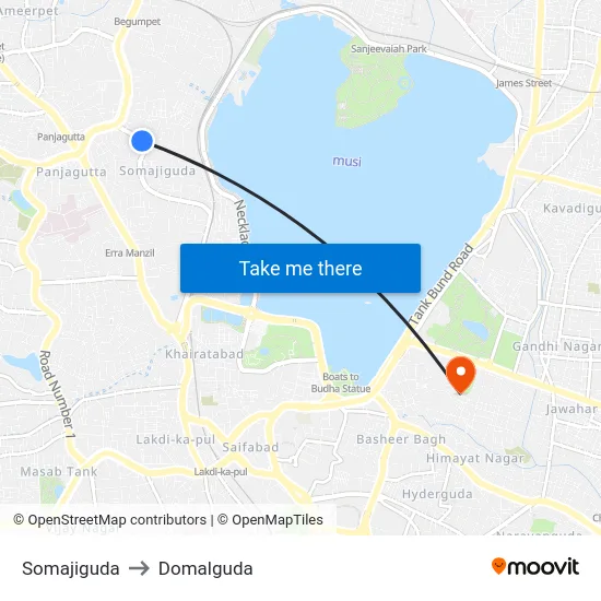 Somajiguda to Domalguda map