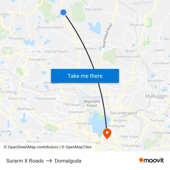 Surarm X Roads to Domalguda map
