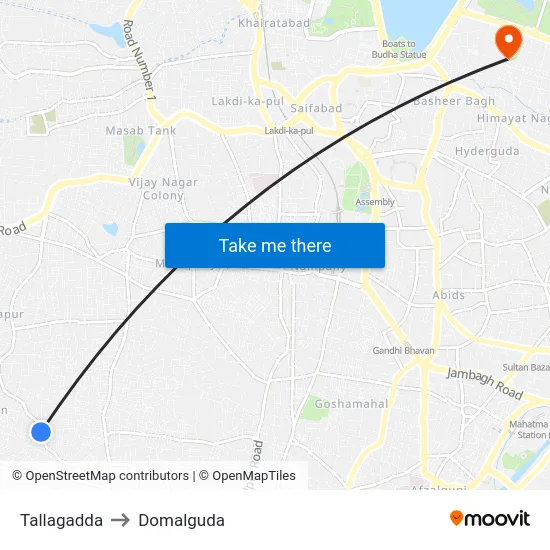Tallagadda to Domalguda map
