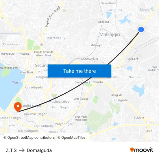 Z.T.S to Domalguda map