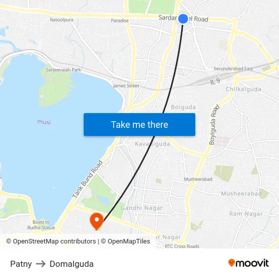 Patny to Domalguda map