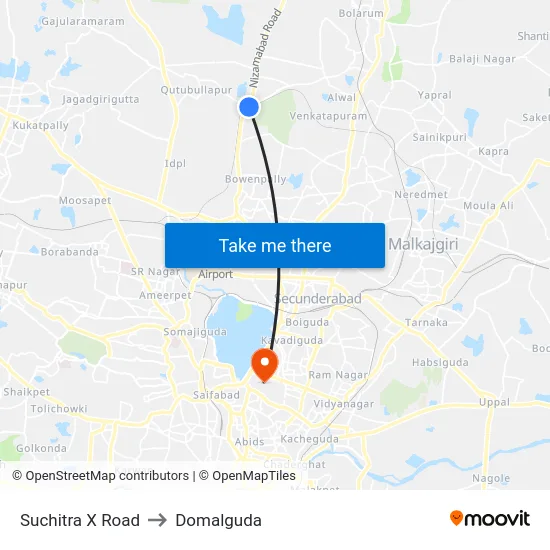 Suchitra X Road to Domalguda map