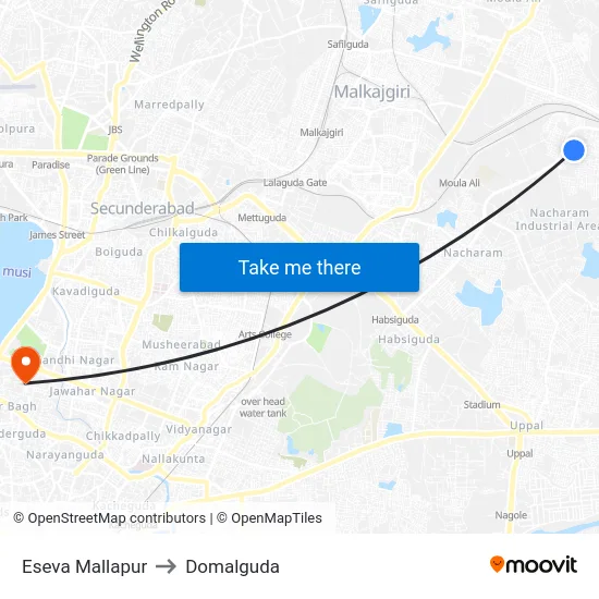 Eseva Mallapur to Domalguda map
