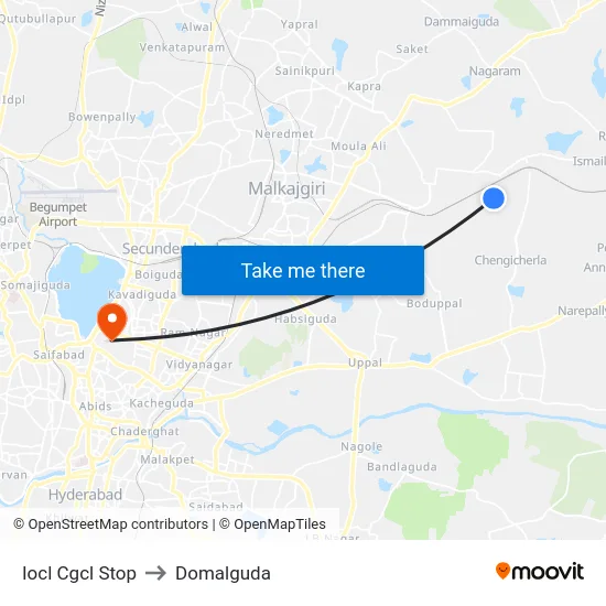 Iocl Cgcl Stop to Domalguda map