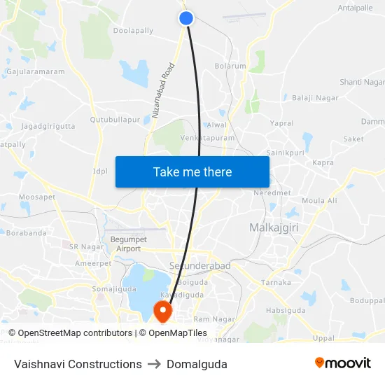 Vaishnavi Constructions to Domalguda map