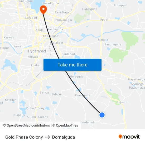 Gold Phase Colony to Domalguda map