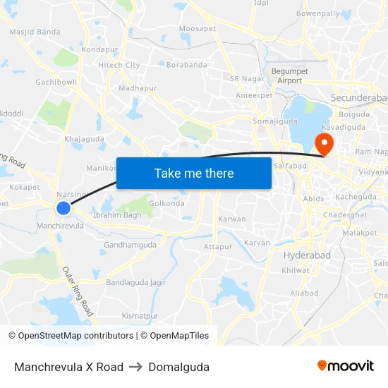 Manchrevula X Road to Domalguda map