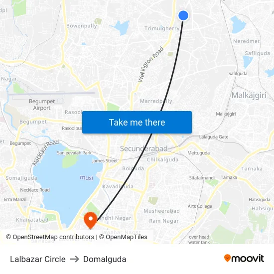 Lalbazar Circle to Domalguda map