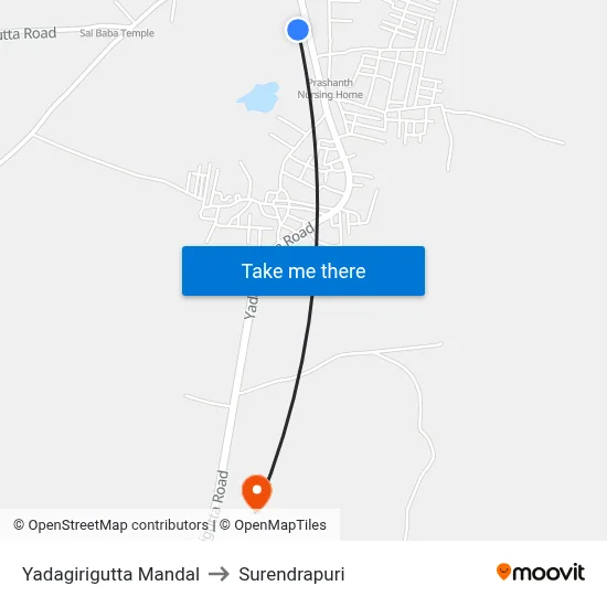 यदागिरिगुट्टा मंडल to सुरेंद्रपुरी map